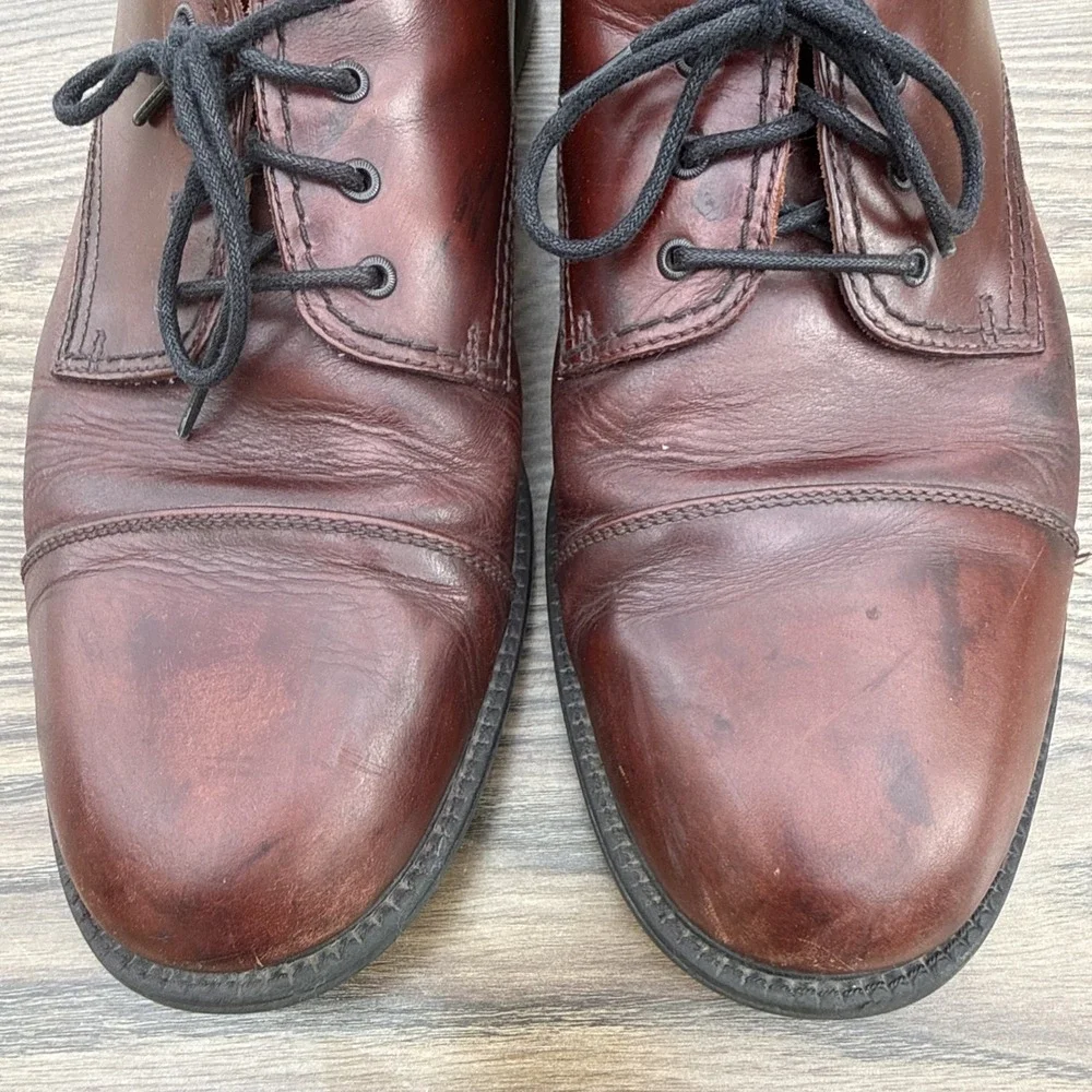 DOCKERS 090-2219 Brown Leather Cap Toe Casual‎ Dress Shoes Mens Size US 14M